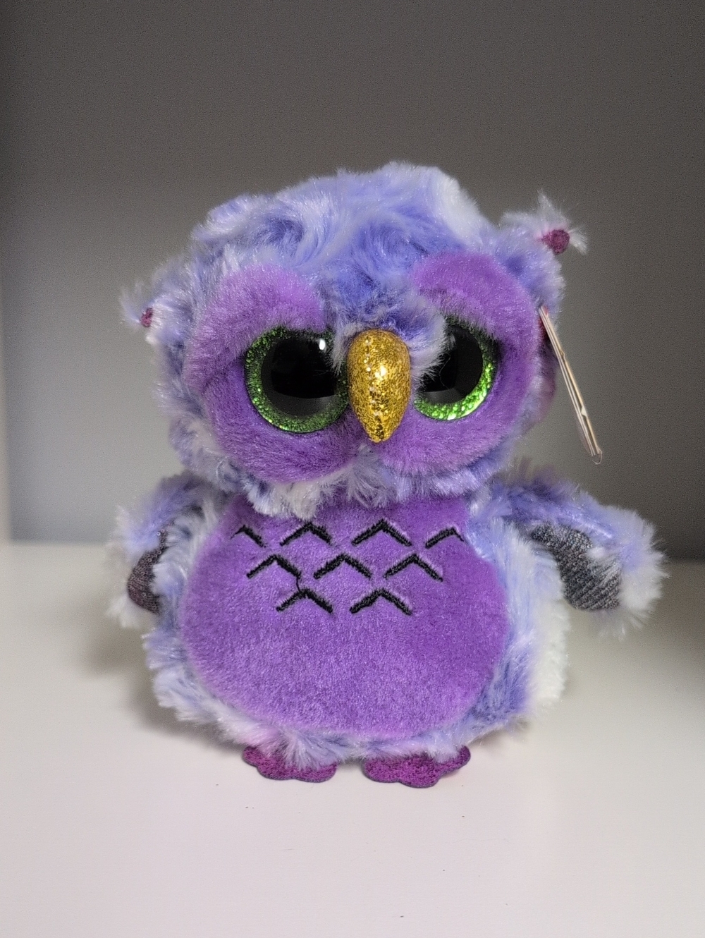 🩵3/$20🩵 Ty Beanie Boos Owlivia Purple Owl Green Eyes Collectible Plush 6"